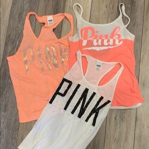 3 PINK tanks $10 each
